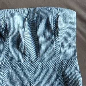 Banana Republic Blue and White Strapless Dress